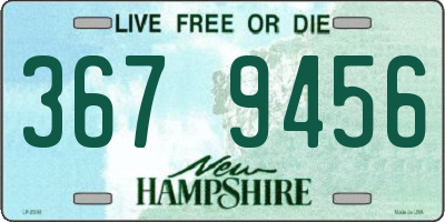 NH license plate 3679456