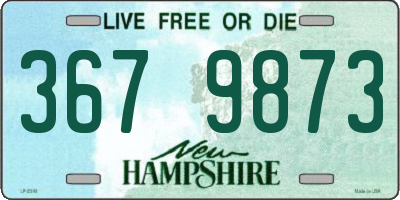 NH license plate 3679873
