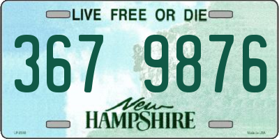 NH license plate 3679876