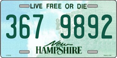 NH license plate 3679892