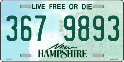 NH license plate 3679893