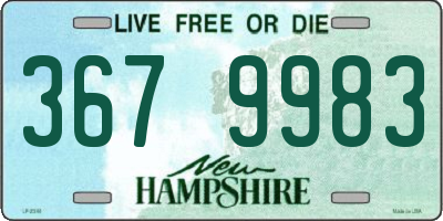 NH license plate 3679983