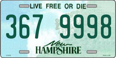 NH license plate 3679998