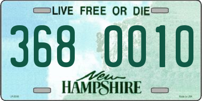 NH license plate 3680010