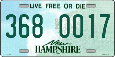 NH license plate 3680017