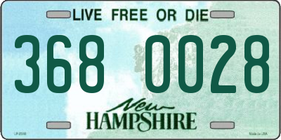 NH license plate 3680028