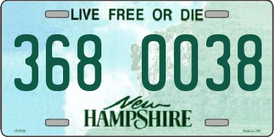 NH license plate 3680038