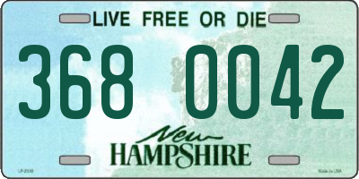 NH license plate 3680042