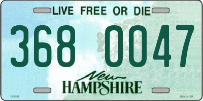 NH license plate 3680047