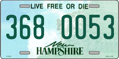 NH license plate 3680053