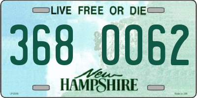 NH license plate 3680062