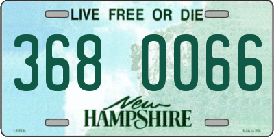 NH license plate 3680066