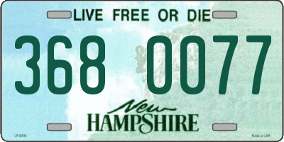 NH license plate 3680077