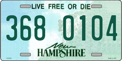 NH license plate 3680104