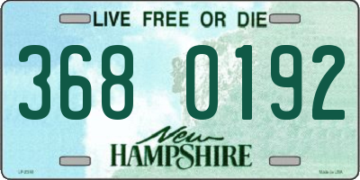 NH license plate 3680192