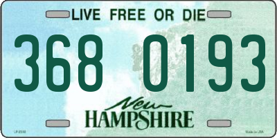 NH license plate 3680193