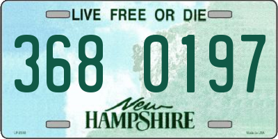 NH license plate 3680197