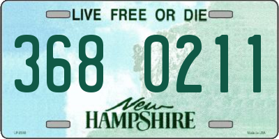 NH license plate 3680211