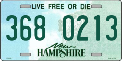 NH license plate 3680213