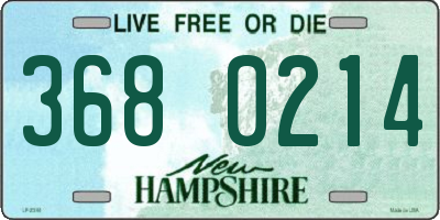 NH license plate 3680214