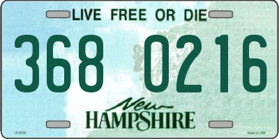 NH license plate 3680216