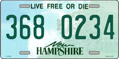NH license plate 3680234