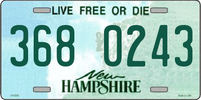 NH license plate 3680243