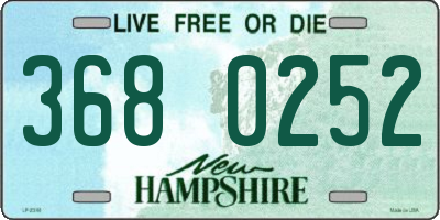 NH license plate 3680252