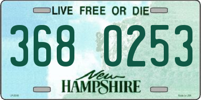NH license plate 3680253