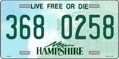 NH license plate 3680258