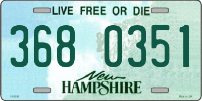 NH license plate 3680351