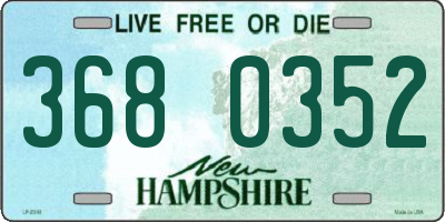 NH license plate 3680352