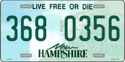 NH license plate 3680356