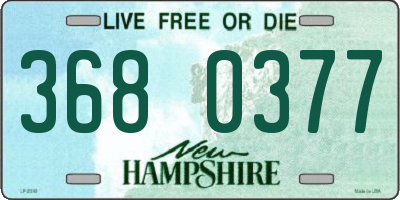 NH license plate 3680377