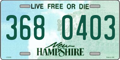 NH license plate 3680403