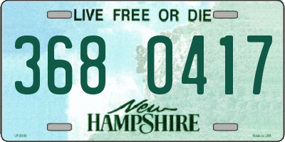 NH license plate 3680417