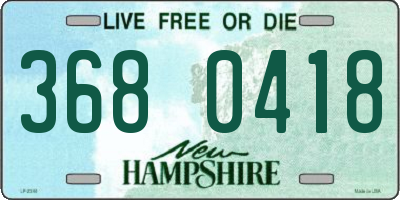 NH license plate 3680418