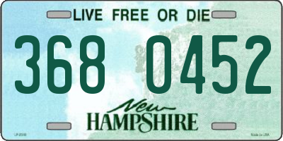 NH license plate 3680452