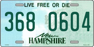 NH license plate 3680604