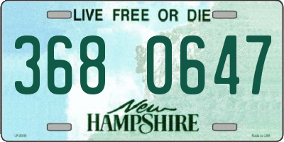 NH license plate 3680647