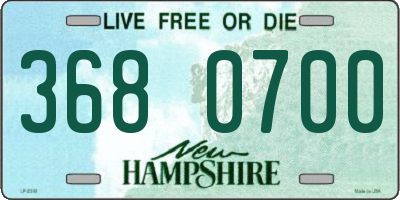 NH license plate 3680700