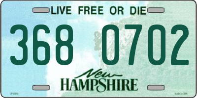 NH license plate 3680702