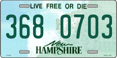 NH license plate 3680703