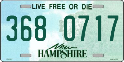 NH license plate 3680717