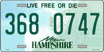 NH license plate 3680747