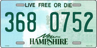 NH license plate 3680752