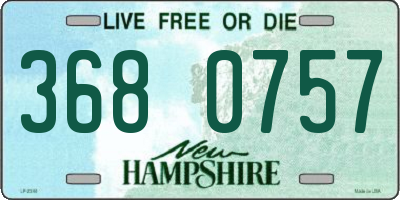 NH license plate 3680757