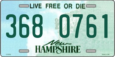 NH license plate 3680761