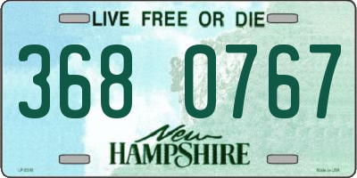 NH license plate 3680767