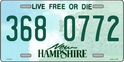 NH license plate 3680772
